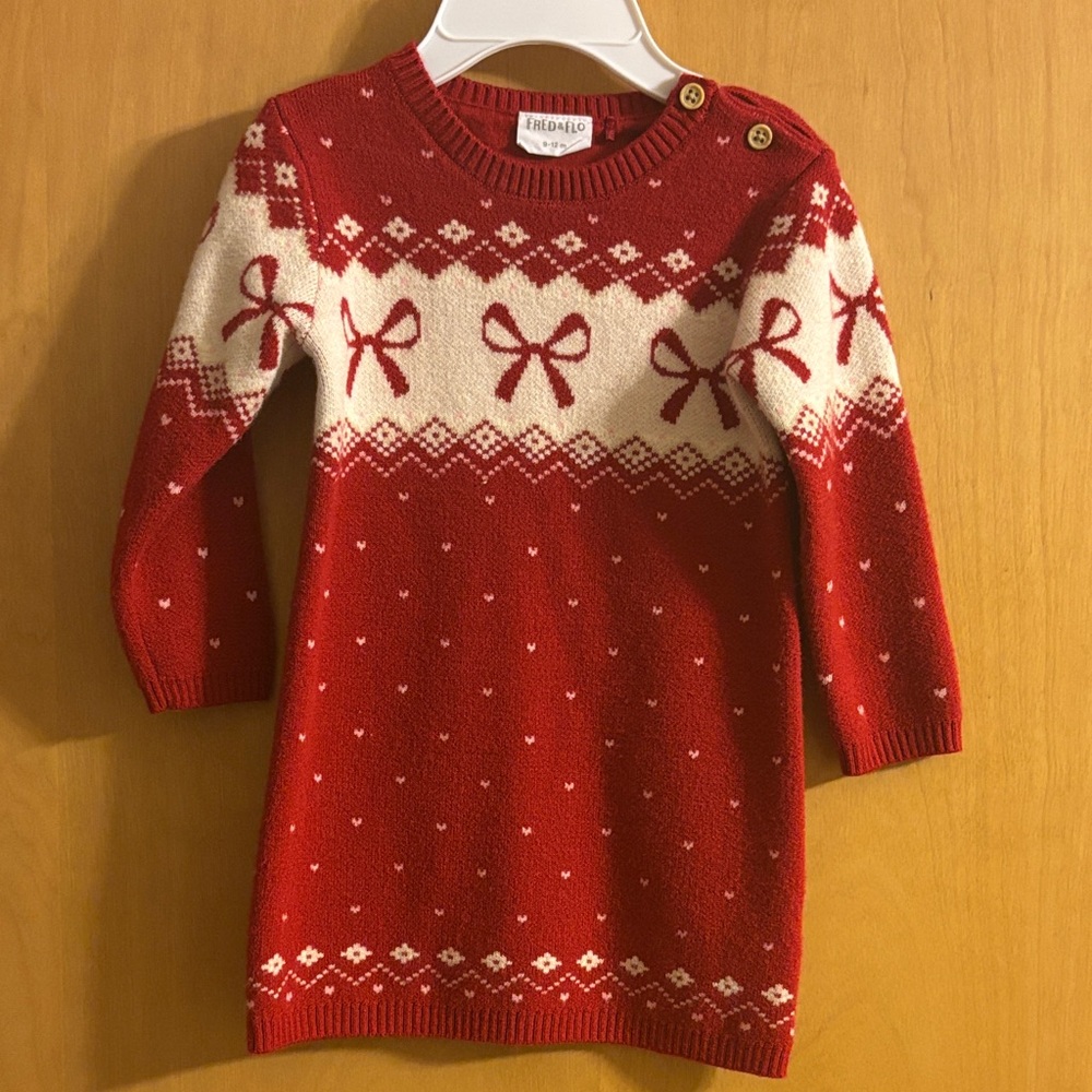 Red and White Kids Casual Dress